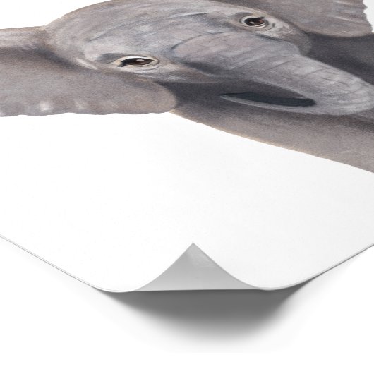 Niedliches Babyelephant-Kinderplakat Poster (Ecke)