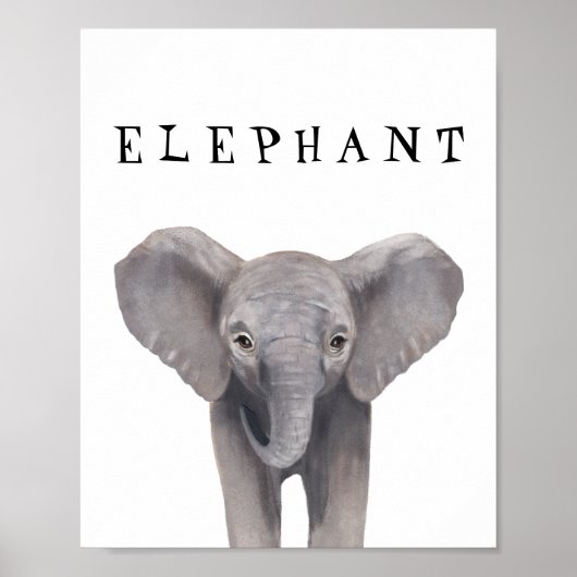 Niedliches Babyelephant-Kinderplakat Poster (Vorne)