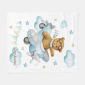 Niedliches Babyflugzeug Fleecedecke (Vorderseite (Horizontal))