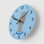 Niedliches Babymädchen mit Blasen-Illustration Runde Wanduhr (Winkel)