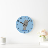 Niedliches Babymädchen mit Blasen-Illustration Runde Wanduhr (Zuhause)