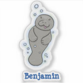 Niedliches Babymantel mit Bläschendarstellung Aufkleber (Vorderseite)