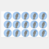 Niedliches Babymantel mit Bläschendarstellung Etiketten (Blatt)