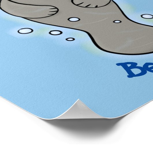 Niedliches Babymantel mit Bläschendarstellung Poster (Ecke)