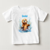 Niedliches Babymeer Otter in Wasser Splash Persona Baby T-shirt (Vorderseite)