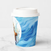 Niedliches Babymeer Otter in Wasser Splash Persona Pappbecher (Links)