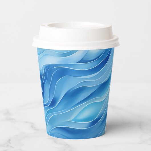 Niedliches Babymeer Otter in Wasser Splash Persona Pappbecher (Rückseite)