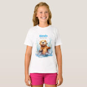 Niedliches Babymeer Otter in Wasser Splash Persona T-Shirt (Vorne ganz)