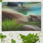 Niedliches Babyotter in einem Teich - Geschirrtuch (Gefaltet)