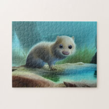 Niedliches Babyotter in einem Teich -