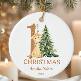 Niedliches Baby's 1. Weihnachten Personalisiert Keramik Ornament