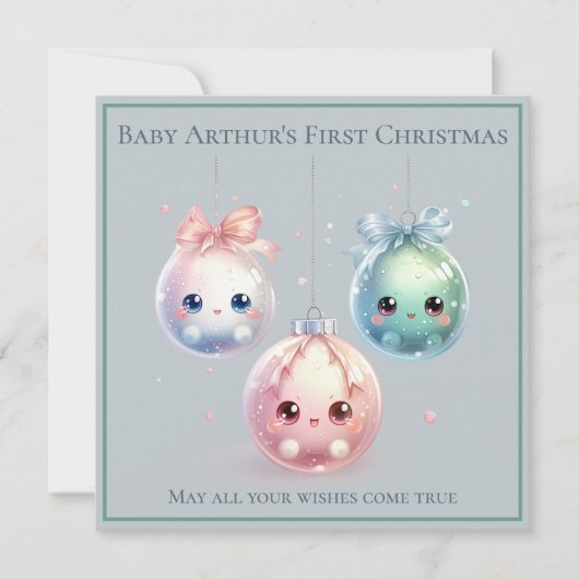 Niedliches Baby's First Christmas Card Feiertagskarte (Vorderseite)