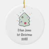 Niedliches Baby's First Christmas Foto Keramik Ornament (Hinten)