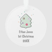 Niedliches Baby's First Christmas Foto Ornament (Rückseite)