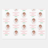 Niedliches Baby's First Christmas Party Dekor Urla Geschenkpapier Set (Vorderseite)