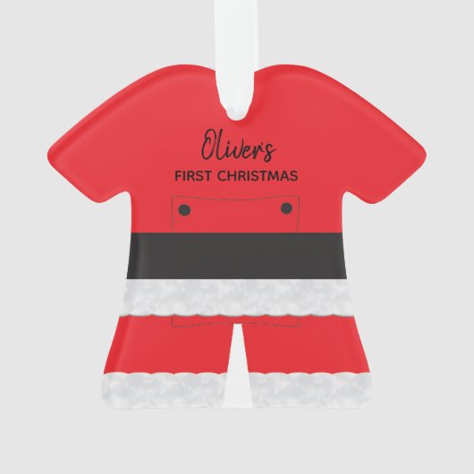 Niedliches Baby's First Christmas Weihnachtsdekora Ornament (Rückseite)