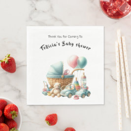 Niedliches Babyspielzeug mit Wasserfarbe I Kinderd Serviette