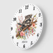 Niedliches Babytracoon gibt Mädchen Kinderzimmer Große Wanduhr (Winkel)