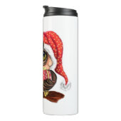 Niedliches Babyuscheln in Weihnachtshutte Thermosbecher (Nach rechts gedreht)