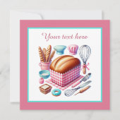 Niedliches Backbrot Party Einladung (Vorderseite)