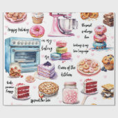 Niedliches Backen Farbe Konditorei Custom Zitate F Geschenkpapier (Flach)