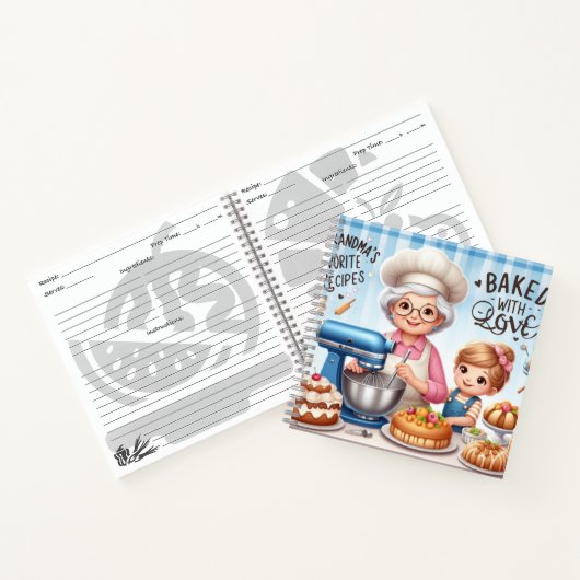 Niedliches Backen mit Oma-Rezepten-Notebook Notizblock (Innenseite)