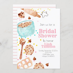 Niedliches Backen Party Braun Dusche Einladung