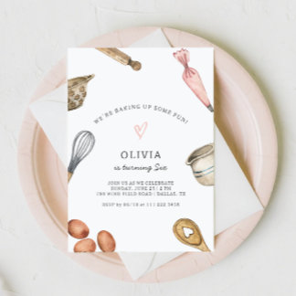 Niedliches Backen Party Girl's Birthday Einladung