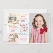 Niedliches Backen Party Girl's Birthday Foto Einladung (Vorderseite)
