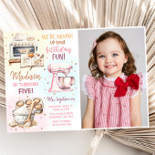 Niedliches Backen Party Girl's Birthday Foto Einladung