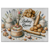 niedliches Backen Queen word art Schneidebrett (Vorderseite)