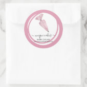 Niedliches Bäckereigeschäft Pink Circuit Bag Runder Aufkleber (Tasche)