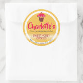 Niedliches Backetikett mit hellgelbem Rotkuchen Runder Aufkleber (Tasche)