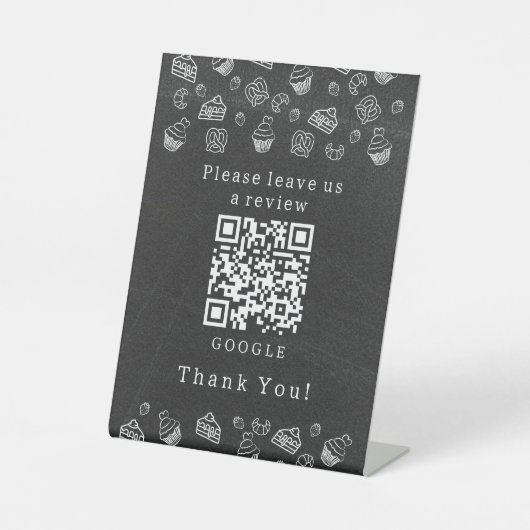 Niedliches Backgebäck Verließ einen QR-Kodex Sockelschild (Vorderseite)