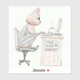 Niedliches Bad im Büro Aufkleber