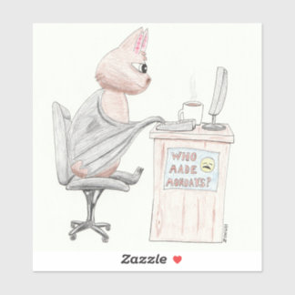 Niedliches Bad im Büro Aufkleber