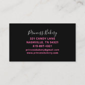 Niedliches Baker Rosa Glitzer Lebkuchen Koch Backw Visitenkarte (Rückseite)