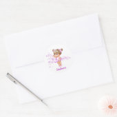 Niedliches Ballerina-Mädchen-personalisierte Runder Aufkleber (Umschlag)