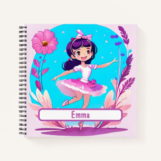 Niedliches Ballerina-Notebook mit individualisierb Notizblock