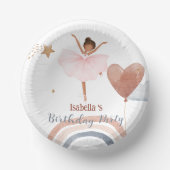 Niedliches Ballett nach Ballon Geburtstagsmädchen Pappteller (Vorderseite)
