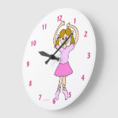 Niedliches Ballettmädchen Große Wanduhr (Winkel)