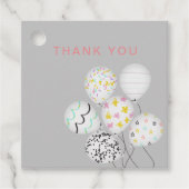 niedliches Ballon Party Danke Geburtstag Geschenkanhänger (Vorderseite)