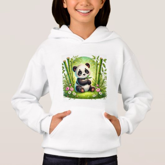 Niedliches Bambuswalddesign - Adorable Panda Cub Hoodie (Vorderseite)