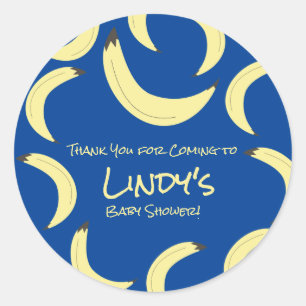 Niedliches Banana Bunch Babyduschmuster Runder Aufkleber