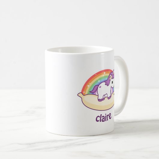 Niedliches Banana Unicorn Kaffeetasse (VorderseiteRechts)