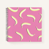 Niedliches Bananenmuster Spiralnotebook Rosa Gelb Notizblock (Vorderseite)