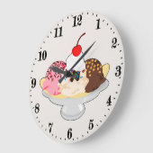 Niedliches Bananenspalteis Große Wanduhr (Winkel)