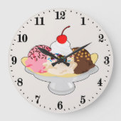 Niedliches Bananenspalteis Große Wanduhr (Vorderseite)