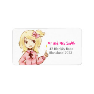 Niedliches Band-Mädchen-Adressen-Etikett Adressaufkleber