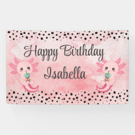 Niedliches Banner für Boba Tea Axolotl Party